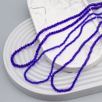 Бусины стекло ⌀2 мм, 3 мм, 4 мм, граненые, рондели, 3 нити по 38±1 см, микс, Astra&Craft, 10 синий