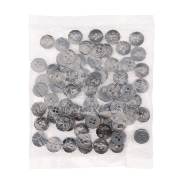Пуговица 18L (11мм) 4 прокола, пластик (col.30 т.серый), CB_M-21