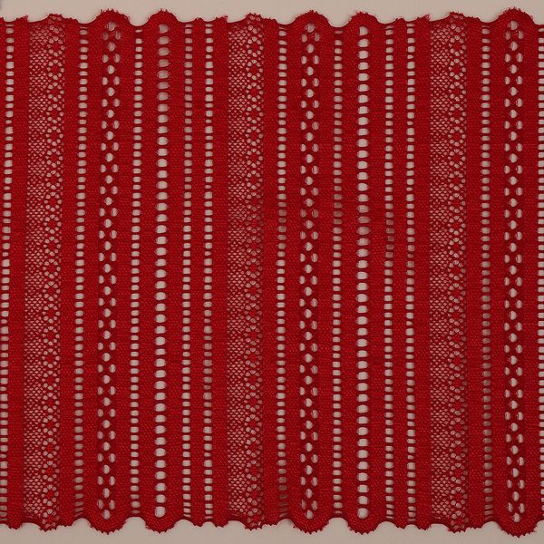 Кружево бельевое эластичное 180 мм / 25 м, 246, цв.100 красный, Kruzhevo