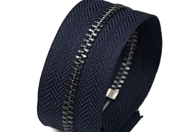 Молния металл (цв.SBS) джинсовая Т3 (3 мм) 1 зам., н/раз., 18 см, S-169 т.синий (звено: т.никель), уп.100 шт