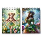 Блокнот на гребне A6 80 л., 4 шт, клетка, Волшебные крылья 01204, Светоч Б116