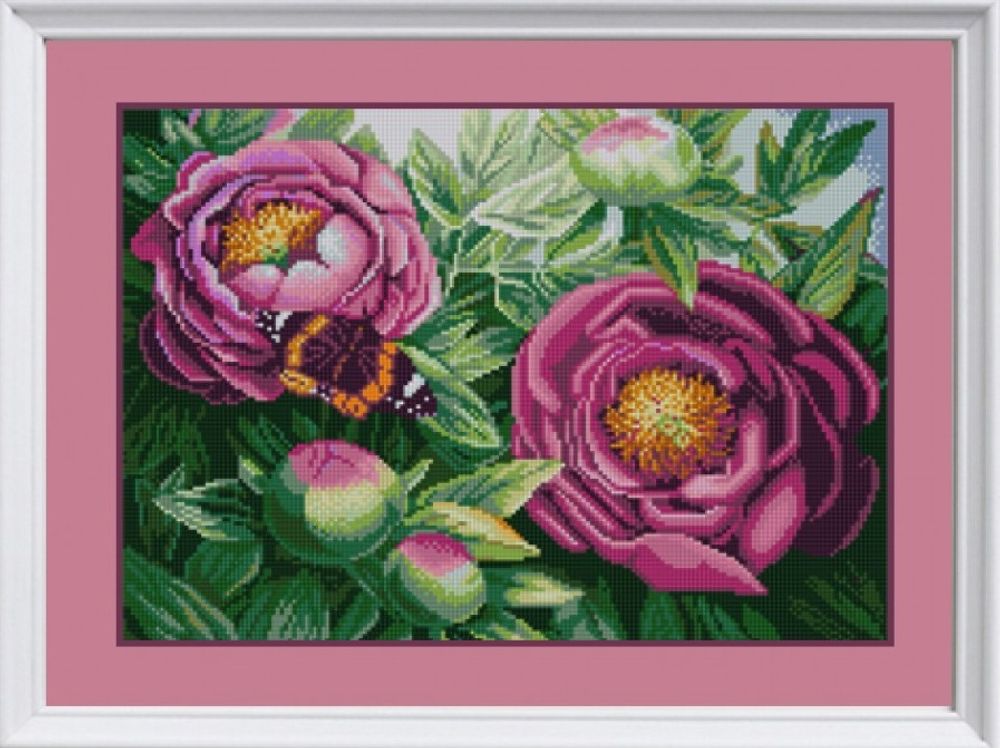 Рисунок для вышивания бисером Конек, 1278 Цветы из сада 29х39 см