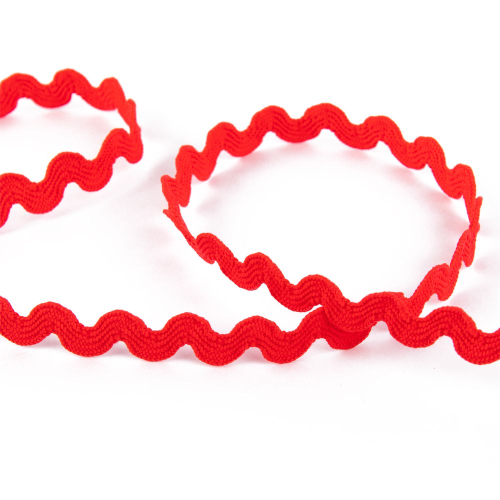 Тесьма отделочная зигзаг 9 мм / 20 метров, красный, Blitz 3884Г17