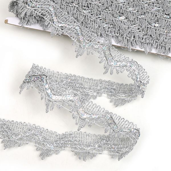 Тесьма отделочная 40 мм, 13-2265 цв.серебро уп.13.71м