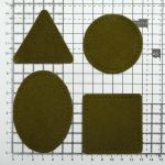 Набор заплаток пришивных из замши, круг, квадрат, треугольник, овал 6см, с перфорацией, 4 шт (33 хаки), 59723