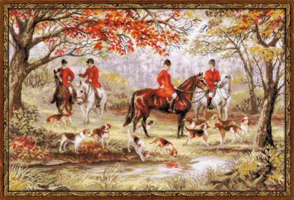 Набор для вышивания нитками Риолис, Охота на лис 60х40 см