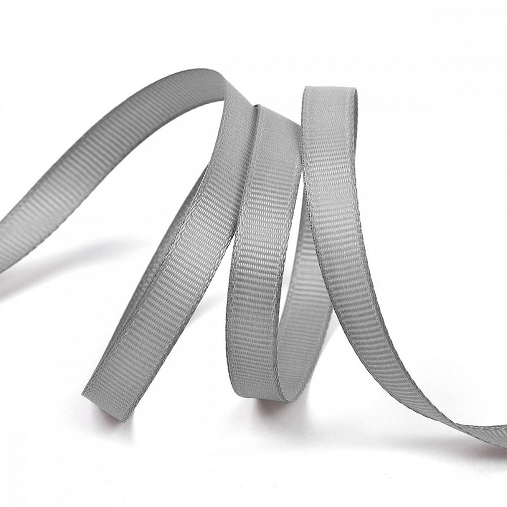 Лента репсовая (в рубчик) 10.0 мм цв. 012 серый уп.22.86м (±1м)