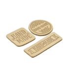 Набор кожаных термоаппликаций Hand Made: квадрат №5 (1шт), круг №2 (1шт), прямоугольник №3 (1шт), 41 бежевый