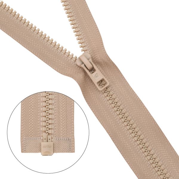 Молния трактор Arta Т6 (6 мм) 1 зам., разъем., 70 см, (2076), A128 бежевый, НОВЫЙ МАТОВЫЙ ЗАМОК, уп.5 штук