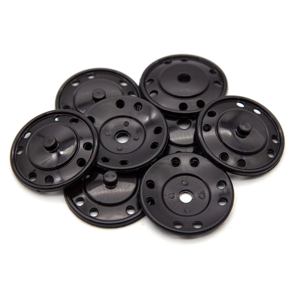 Кнопка пришивная металл ⌀35.0 мм, цв.черный пласт, 4 шт, BIG