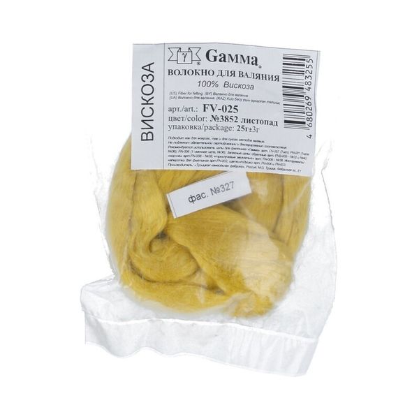 Шерсть для валяния вискоза 1х25 г, (19-20 мкр), 3852 листопад, Gamma FV-025