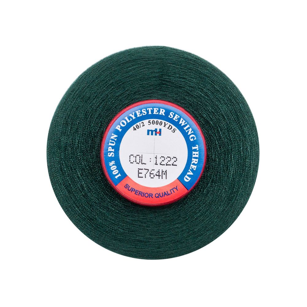 Нитки швейные Euron mH 40/2, 5000 ярд, 1222 темно-зеленый, 1 катушка