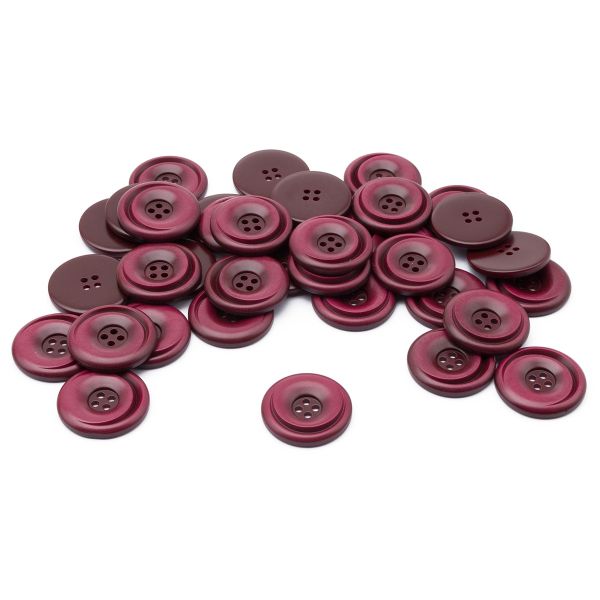 Пуговицы 4 прокола 46L=30 мм, пластик (имитация дерева), col.G бордовый, 36 шт, CN2821