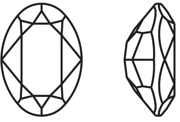 Стразы стекло 8х6 мм, 12 шт, белый (crystal), Preciosa 435-12-601