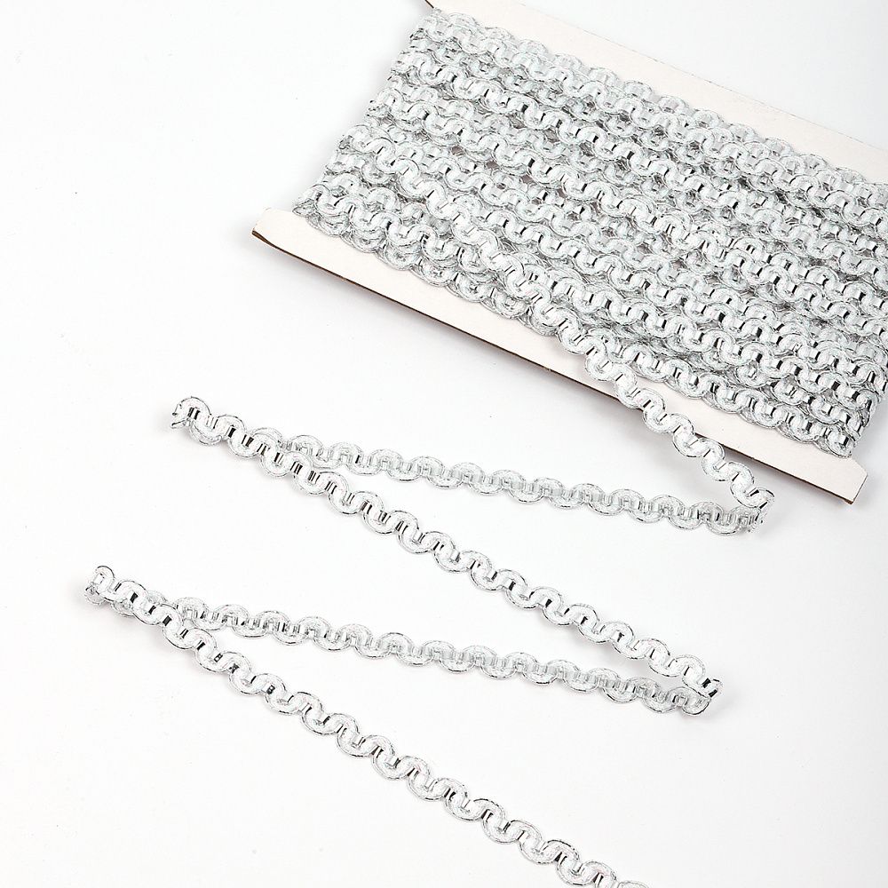 Тесьма отделочная 10 мм / 13.71 метров, TBY 917 цв.серебро