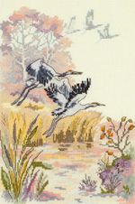 Набор для вышивания нитками Panna, В теплые края, 17,5х25,5 см