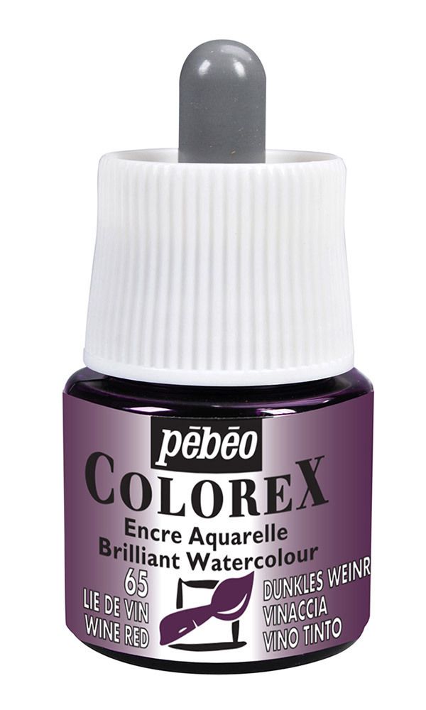Краска акварель акварельные чернила Colorex 45 мл, 341-065 красный винный, Pebeo