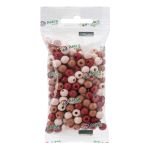 Бусины пластик ⌀8 мм, 50 г, микс цвета, круглые, Astra&Craft (тёплый микс), 1AL121-2