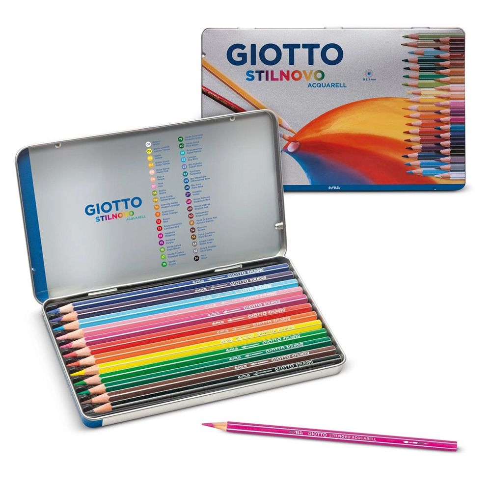 Карандаш цветной акварельный деревянный SCAT METALLO заточенный 36 цв, Giotto F25640000
