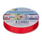 Лента репсовая (в рубчик) 25.0 мм / 45.5 метров, 009 красный мак, Gamma GR-25