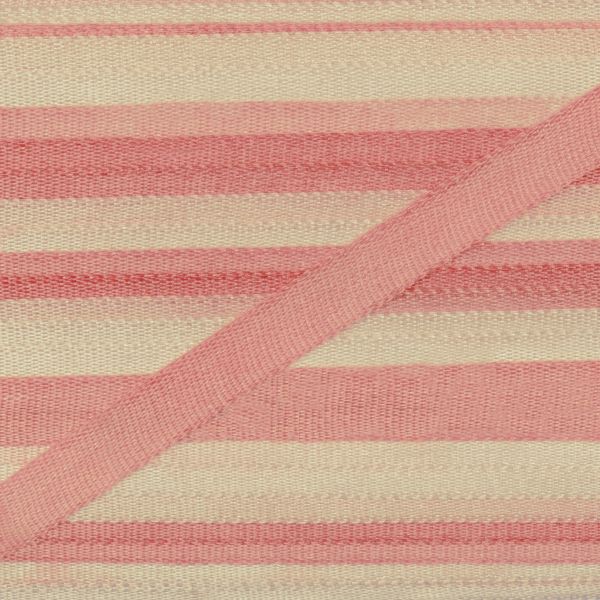 Лента (тесьма) шелковая 4.0 мм / 45.5±0.5 метров, M101 св. розовый/св. желтый, Gamma SRM-4