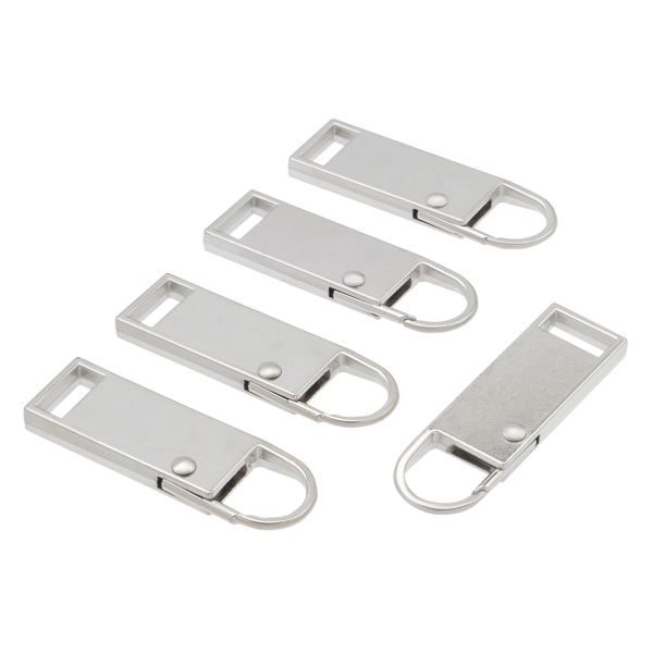Пуллер-карабин для молнии 45х13 мм, металл (никель), 5 шт