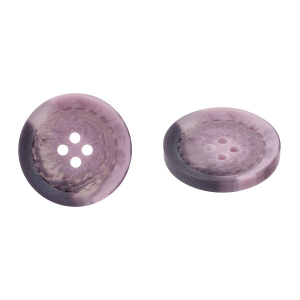Пуговица 4 прокола 40L=28 мм матовый, пластик, col.E сиреневый, CB_Р9-38, 36 шт