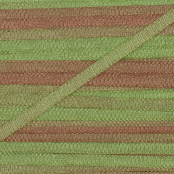 Лента (тесьма) шелковая 2.0 мм / 45.5±0.5 метров, M108 зеленый/св. коричневый, Gamma SRM-2