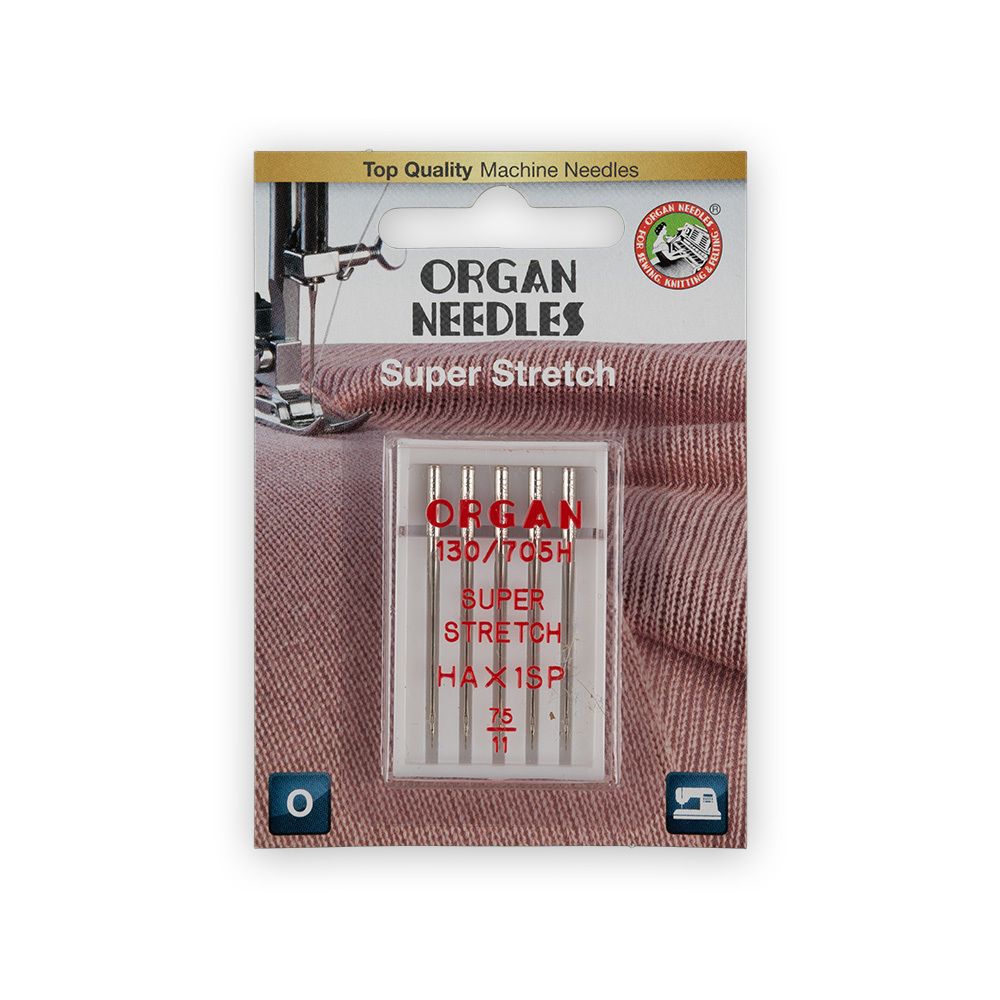 Иглы для бытовых швейных машин Organ супер стрейч, 5 шт, 5435075BL 75