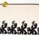 Кружево на сетке (вышитое) 270мм цв.телесный+чёрный, левая, 6,75м, Kruzhevo