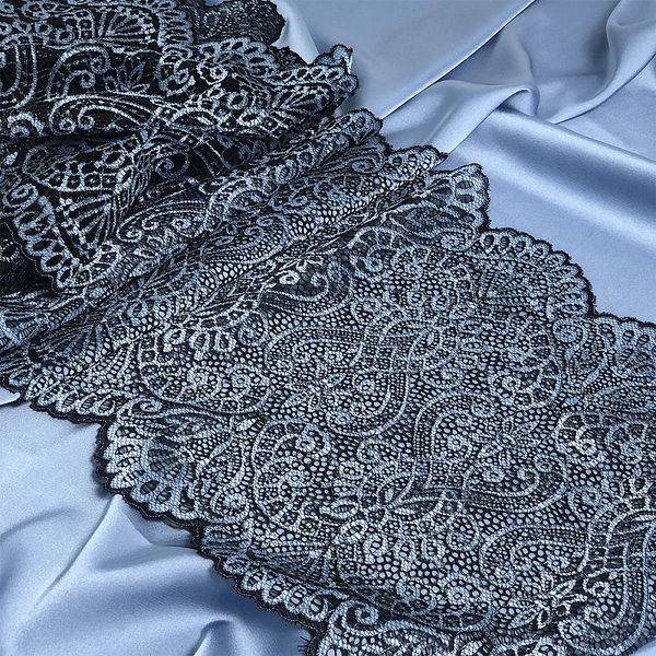 Кружево бельевое эластичное 225 мм / 3 м, 40992 цв.голубой, Kruzhevo