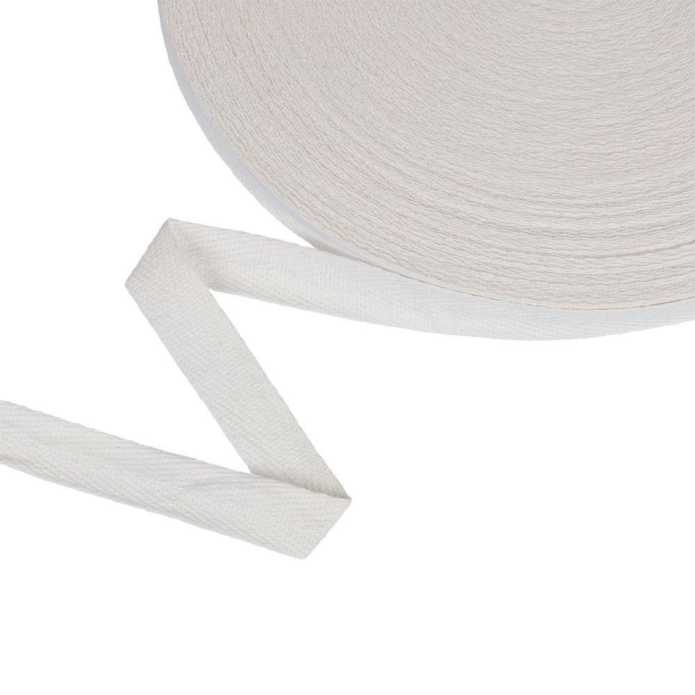 Тесьма (лента) киперная (100 х/б) 15 мм / 50 метров, белый/white, Gamma TCT-15