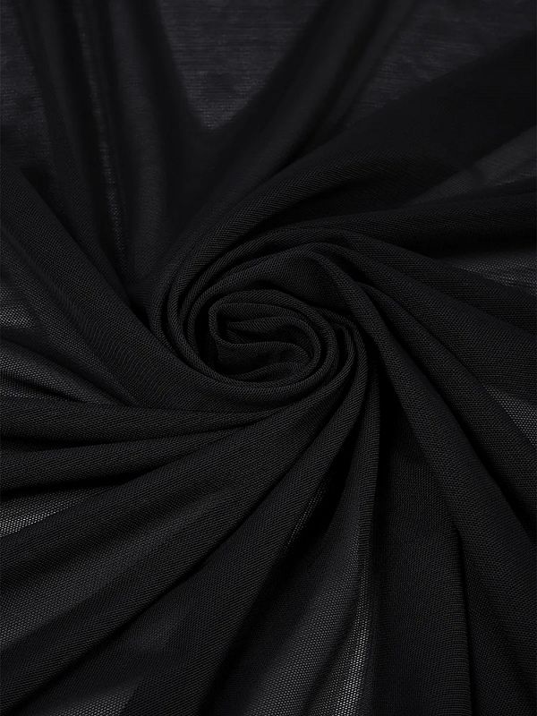 Сетка бельевая эластичная с SPF-защитой 140 г/м², шир.160 см / 90 метров, TBY.OLG136, черный