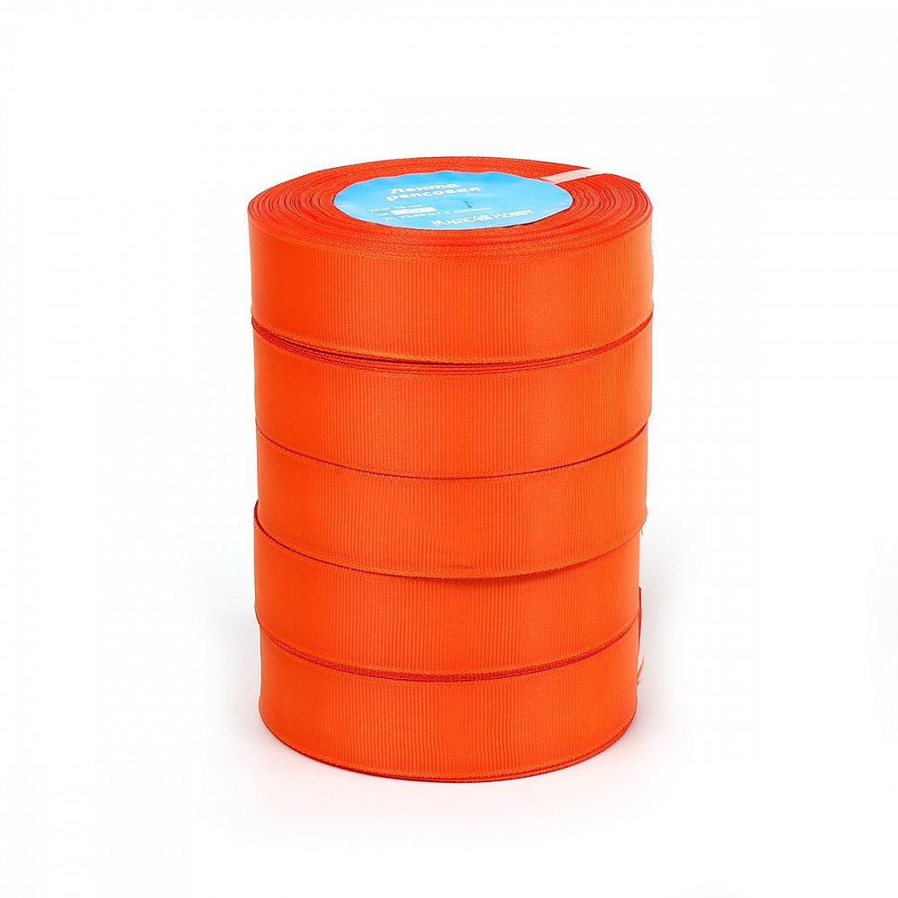 Лента репсовая (в рубчик) 25.0 мм, цв.751 ярк.оранжевый For Hobby 5 шт по 22.86м (±1м)