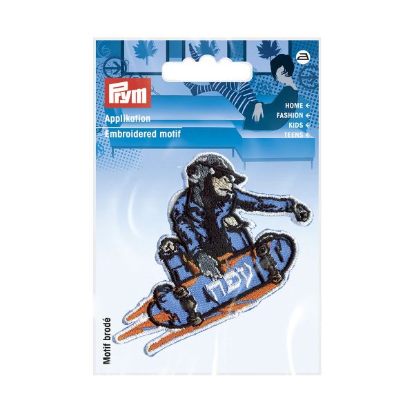 Термоаппликация Обезьяна скейте цв. синий/цв, Prym