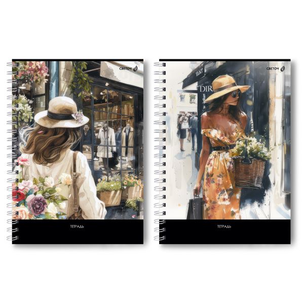 Тетрадь ученическая общая, A4 96 л. на гребне 65 г/м², белизна 100 %, 4 шт, клетка, 01248 Красотка, Светоч Т129