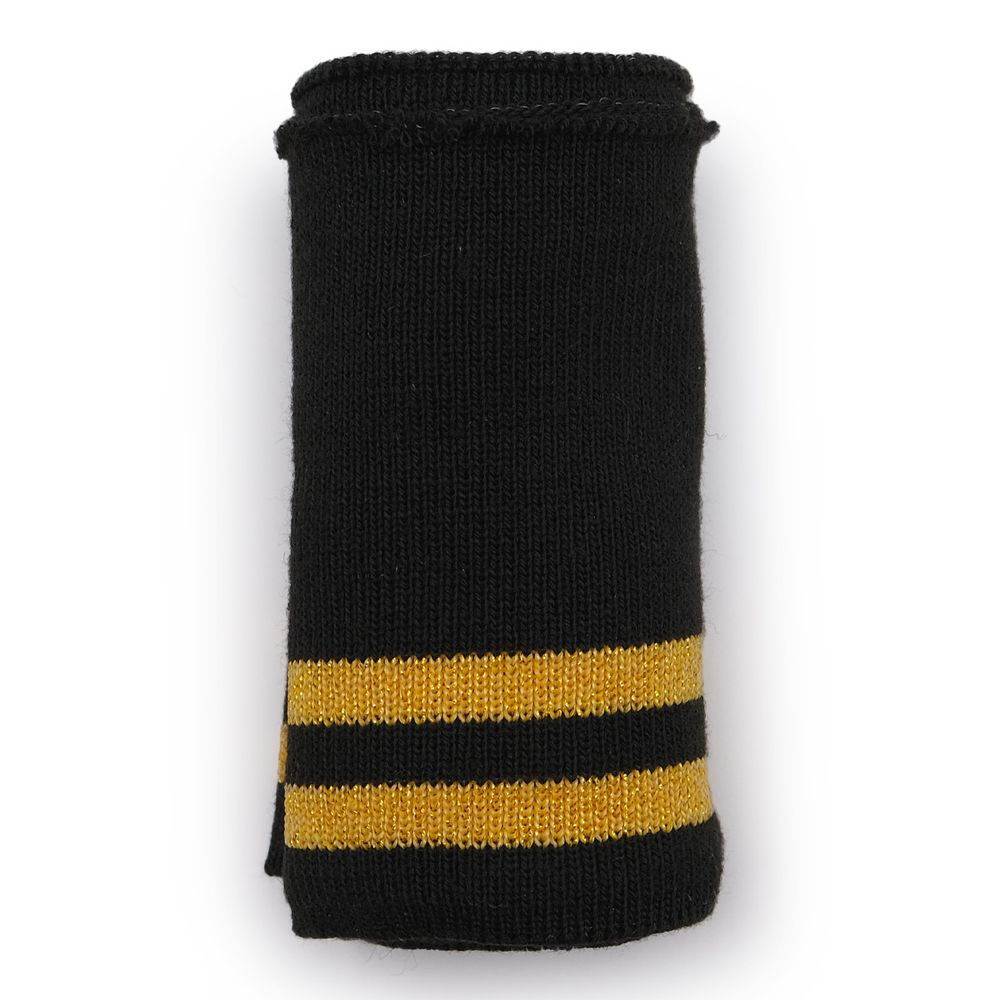 Подвяз (довяз) трикотажный 7.5х80 см, однослойный в полоску, черный/золото