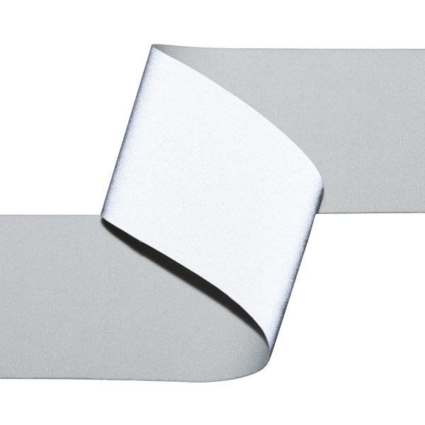 Лента светоотражающая (катафотная) эластичная [cpl:420], 50 мм / 25 метров, 92% п/э, 8% спандекс, серебро, Gamma JF9600