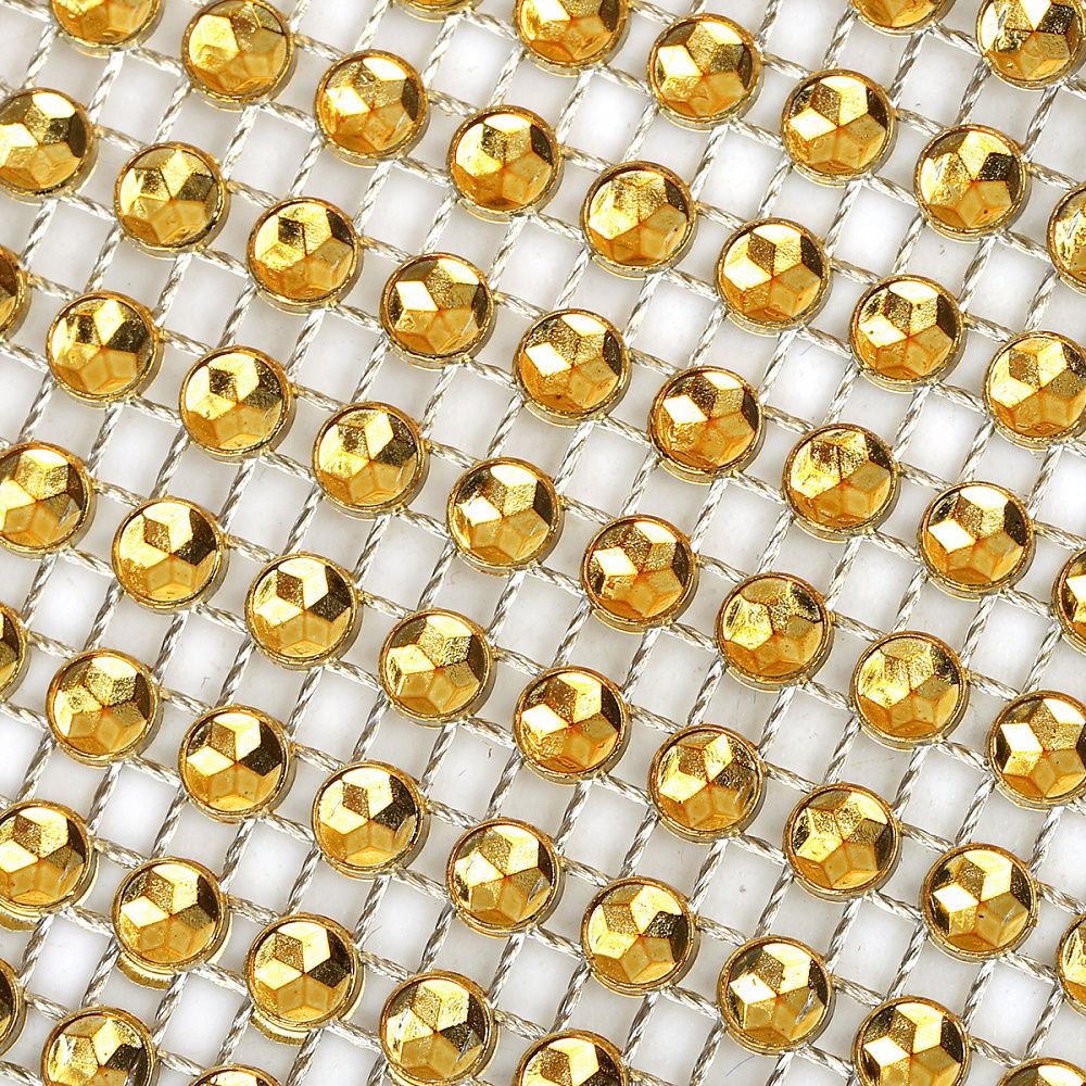 Лента с имитацией страз 120 мм / 9.14 метров, TBYS12 цв.золото