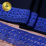 Кружево вязаное (тесьма) 50 мм / 10 метров, цв.37 синий, Kruzhevo