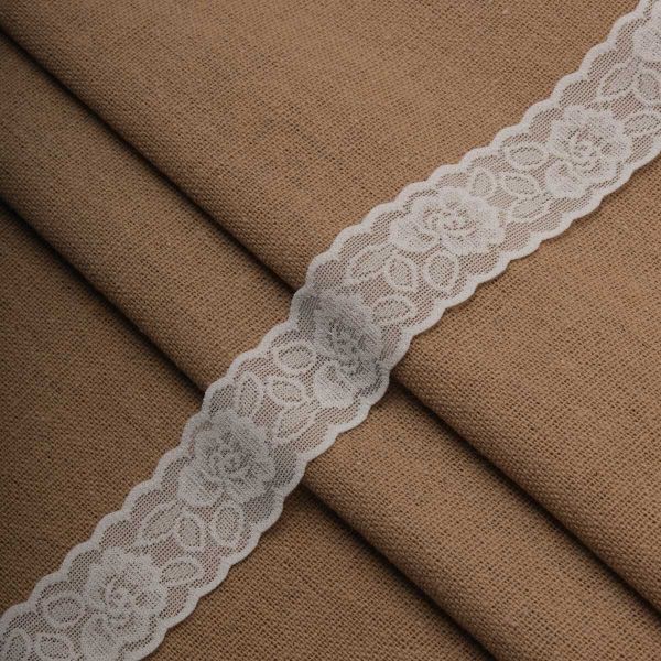 Кружево эластичное (стрейч) 26 мм / 13.7 метров, белый, 3AR1262