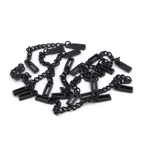 Вешалка-цепочка для одежды 70х5 мм, металл, черный матовый, 10 шт, ГДЖ1514