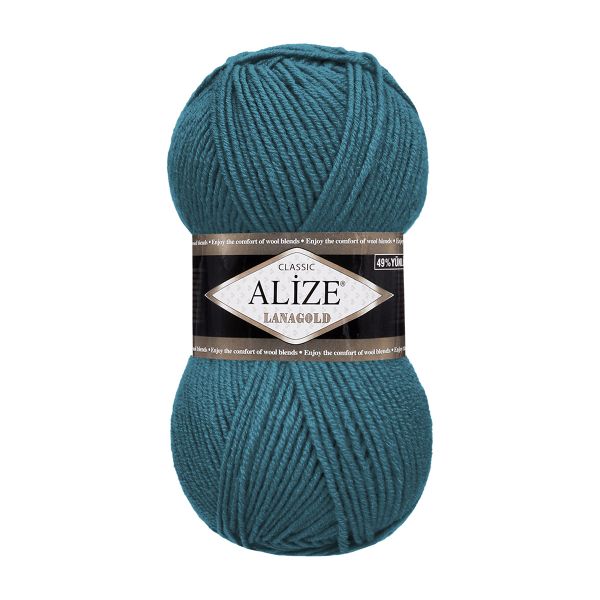 Пряжа Alize (Ализе) Lana Gold / уп.5 мот. по 100 г, 240м, 294 тёмно-бирюзовый
