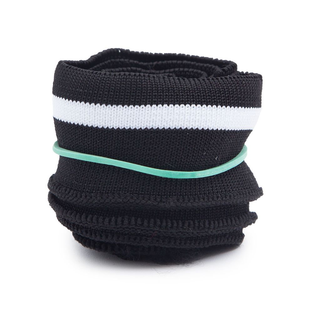 Подвяз (довяз) трикотажный с полосками 3 см / 1 метр, черный, 3AR1174