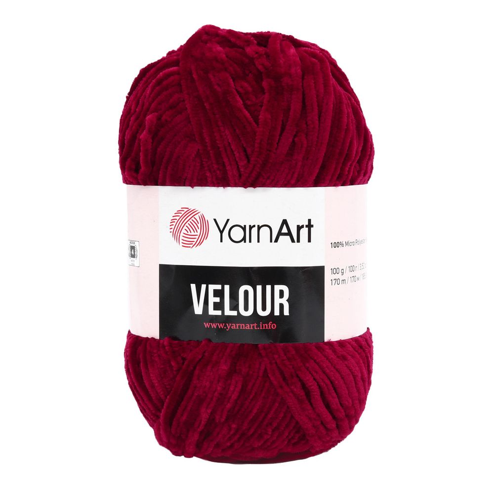 Пряжа YarnArt (ЯрнАрт) Velour / уп.5 мот. по 100 г, 170м, 847 бордовый