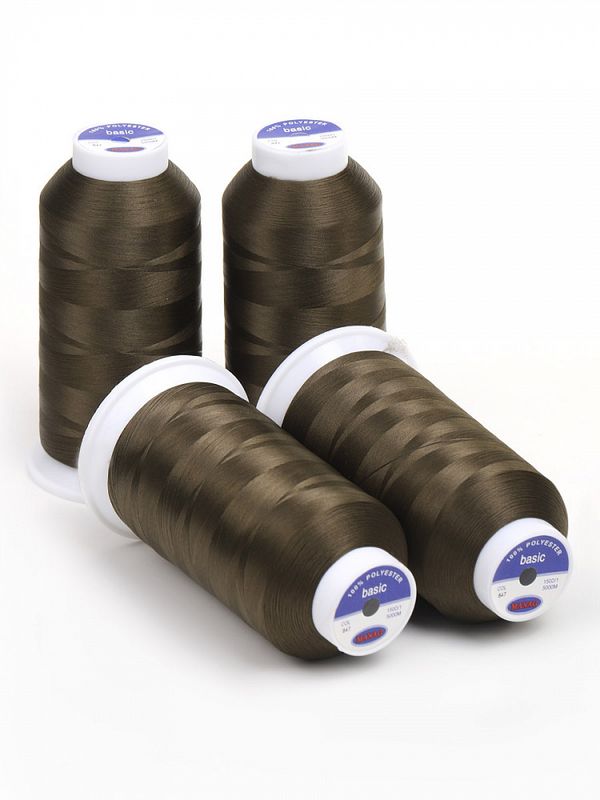 Нитки швейные текстурированные Max, 150D/1, 5000 м, 90г, 647 хаки, 4 катушки