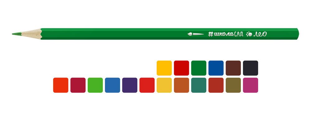 Карандаш акварельный в наборе заточенный 8х18 цв, Лео LSWP-18