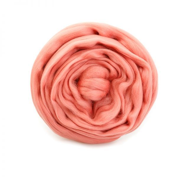 Шерсть для валяния Троицкая Гребенная лента п/тонкая меринос 1х100г, 0324 св.азалия