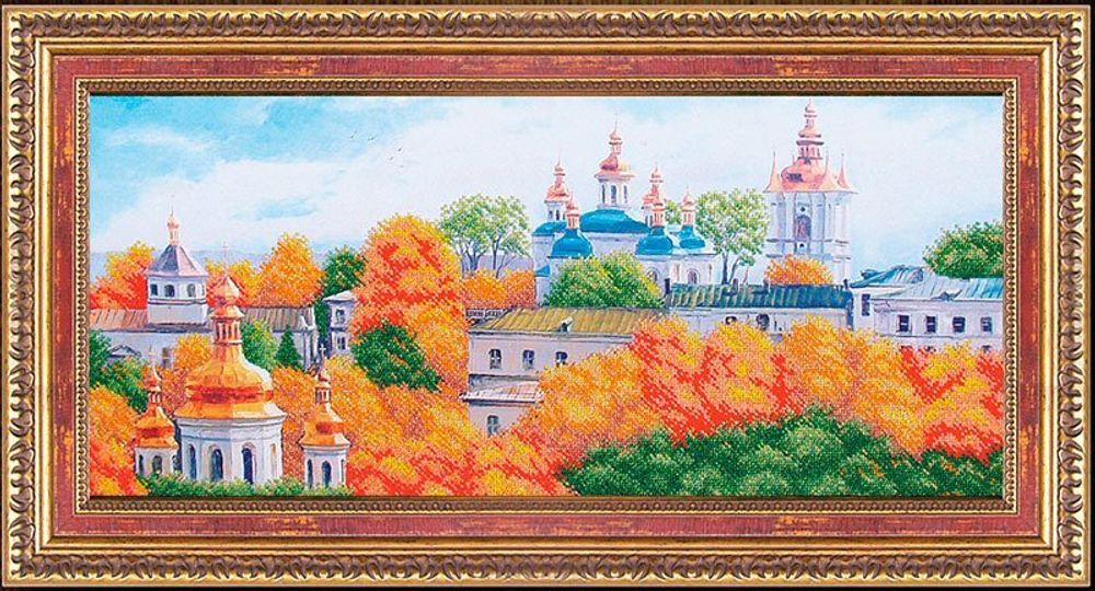 Набор для вышивания бисером Магия канвы, Золотые купола 60х27,5 см