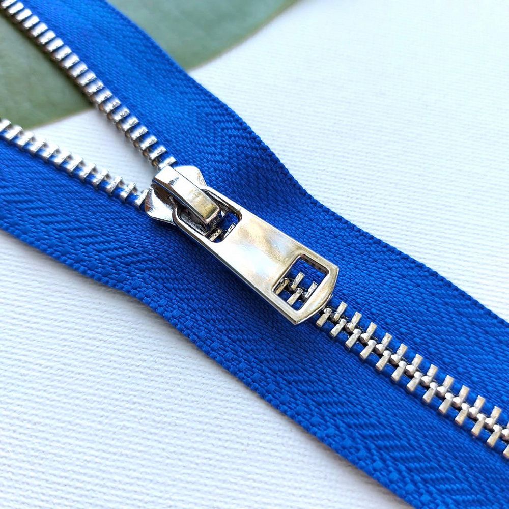 Молния металл Т5 (5 мм) 1 зам., н/раз., 18 см, никель, D918 василёк, MaxZipper Premium, 1 шт